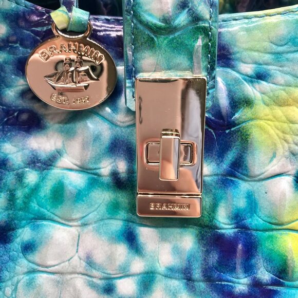 Brahmin Hydro Melbourne Croc Embossed Leather Carla Tote Bag - Picture 11 of 12